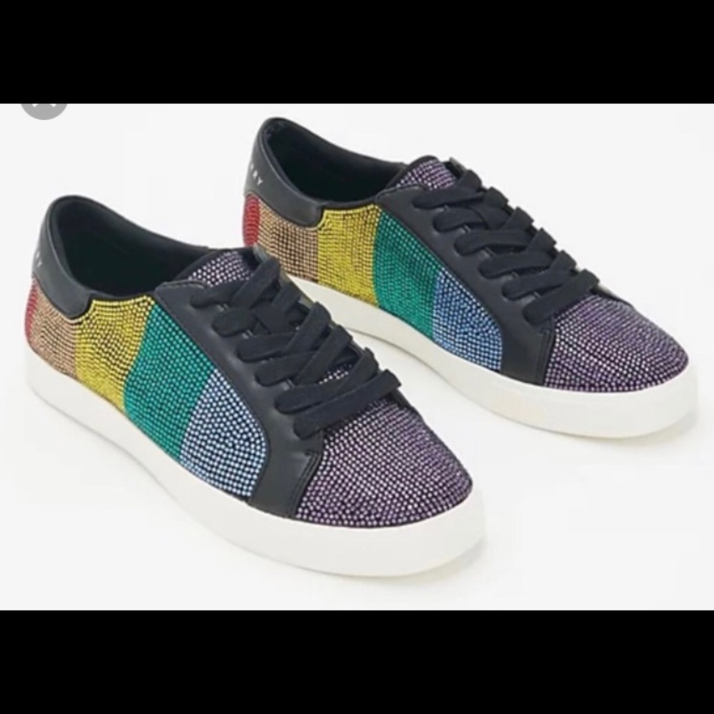 Katy Perry Rainbow Crystal Sneakers Size 5.5 NWOT